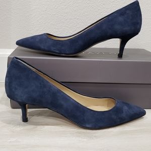 New ANN TAYLOR Reese Suede Pumps in True Navy SZ 5